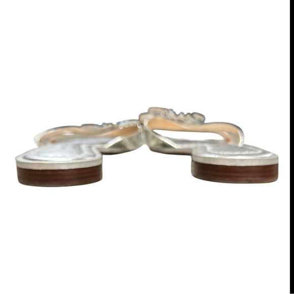 Kate Spade Silver Jeweled Crab Embellished Slide Sandals Size 8 - Picture 5 of 9